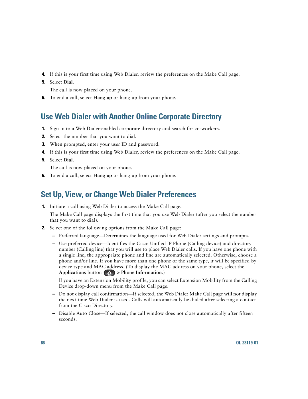 Cisco Systems IP Phone 8941 and 8945 manual Use Web Dialer with Another Online Corporate Directory 