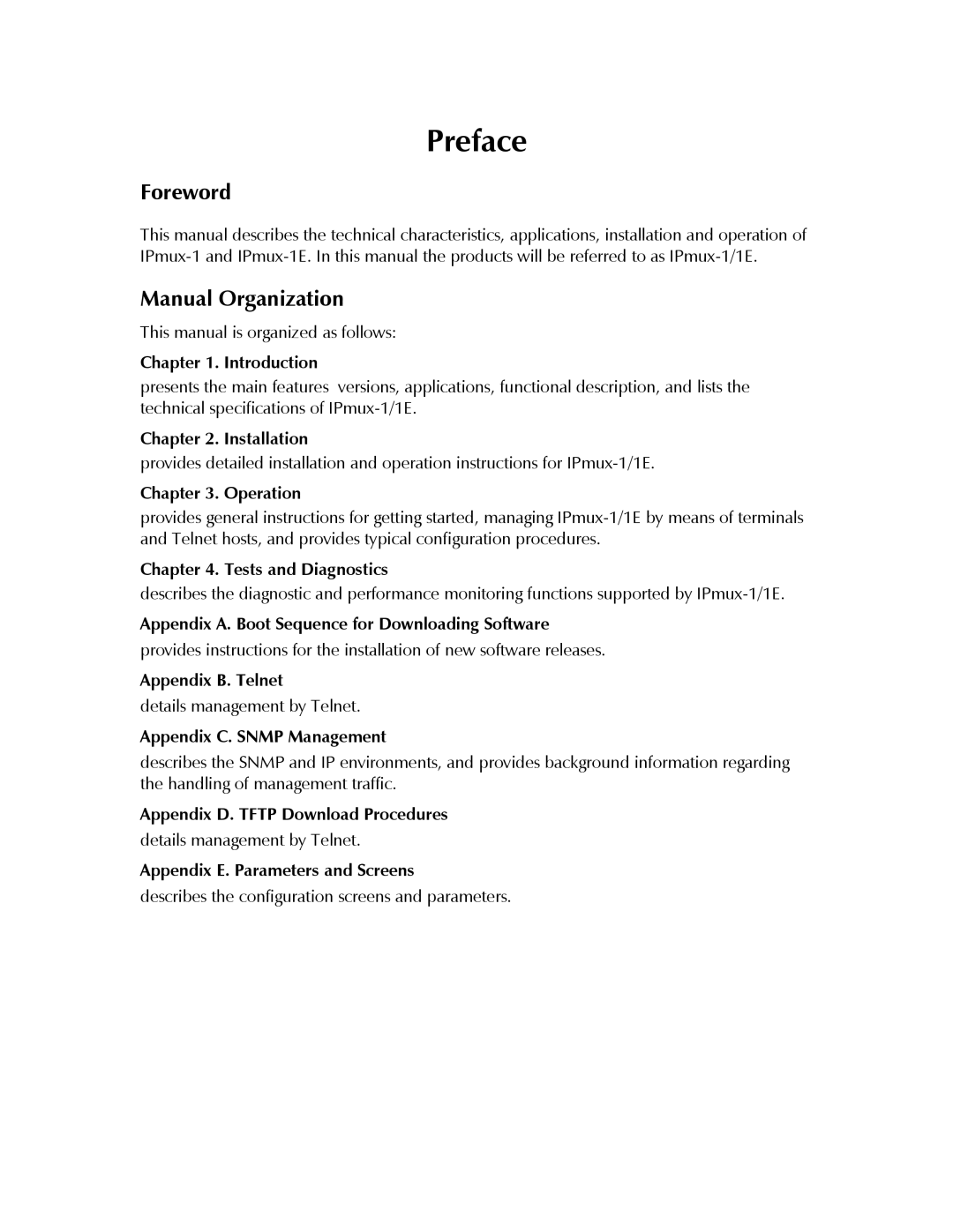 Cisco Systems IPMUX-1E operation manual Foreword, Manual Organization 