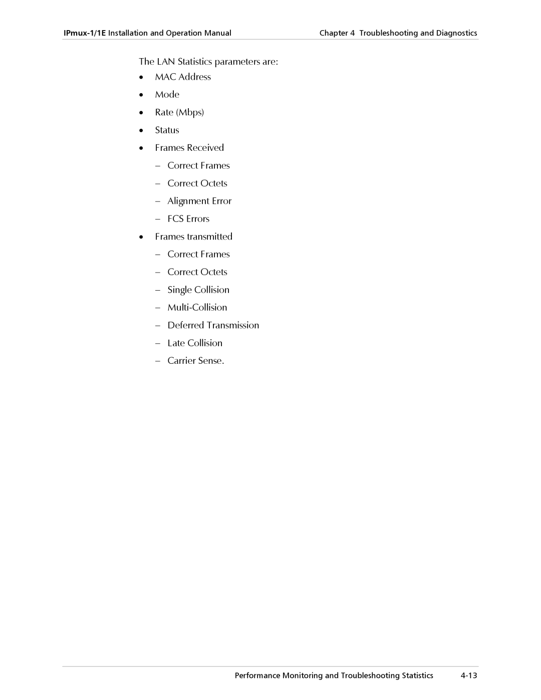 Cisco Systems IPMUX-1E operation manual Troubleshooting and Diagnostics 