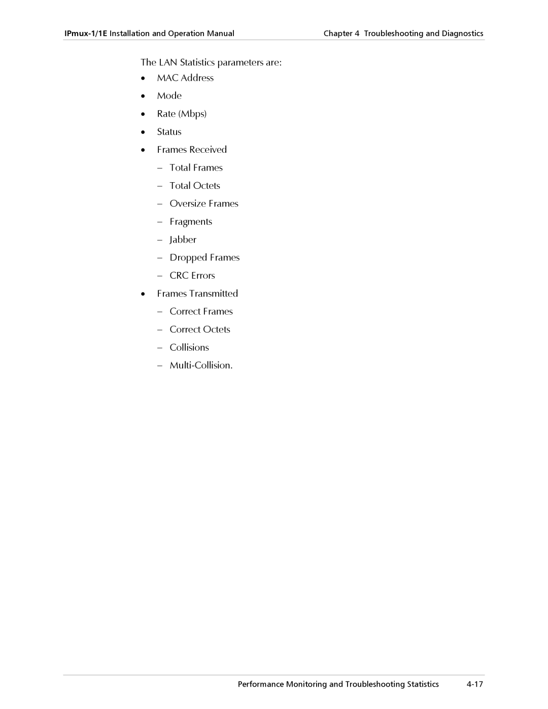 Cisco Systems IPMUX-1E operation manual Troubleshooting and Diagnostics 