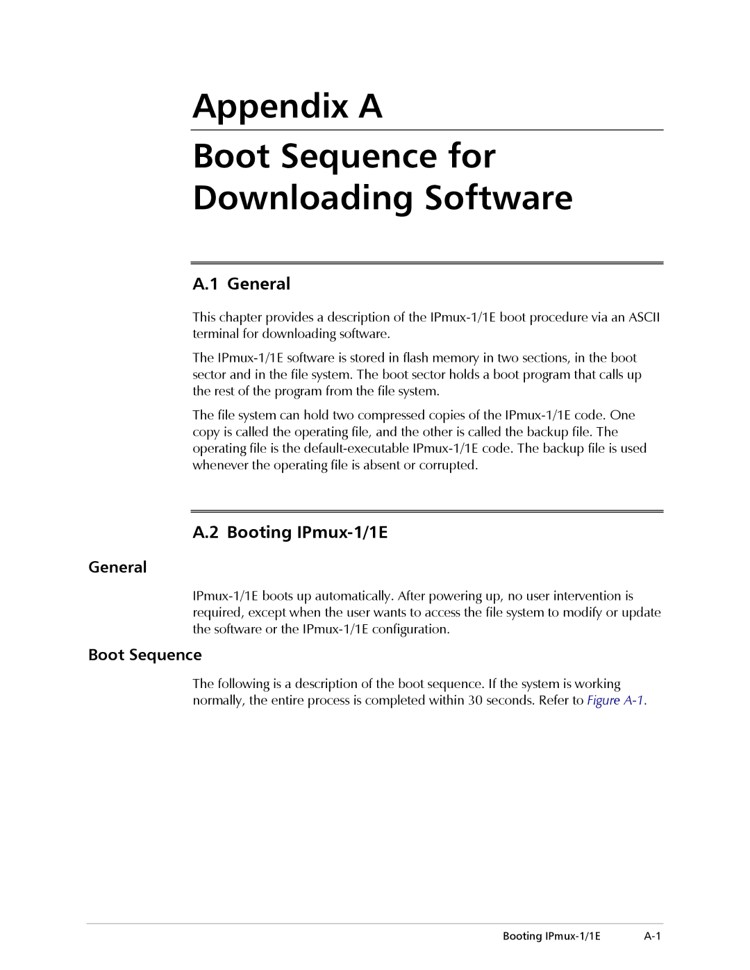 Cisco Systems IPMUX-1E operation manual General, Booting IPmux-1/1E, Boot Sequence 