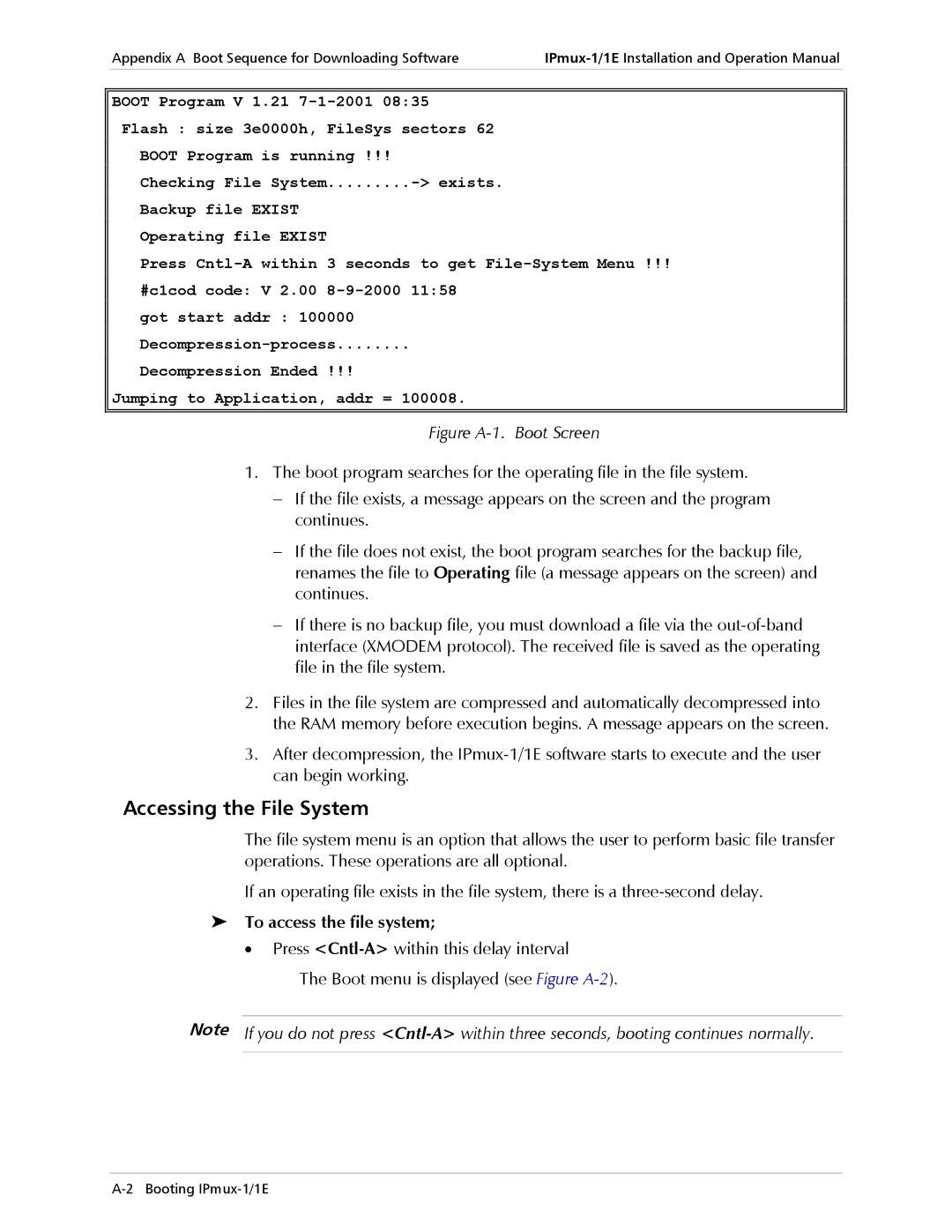 Cisco Systems IPMUX-1E operation manual Accessing the File System, To access the file system 