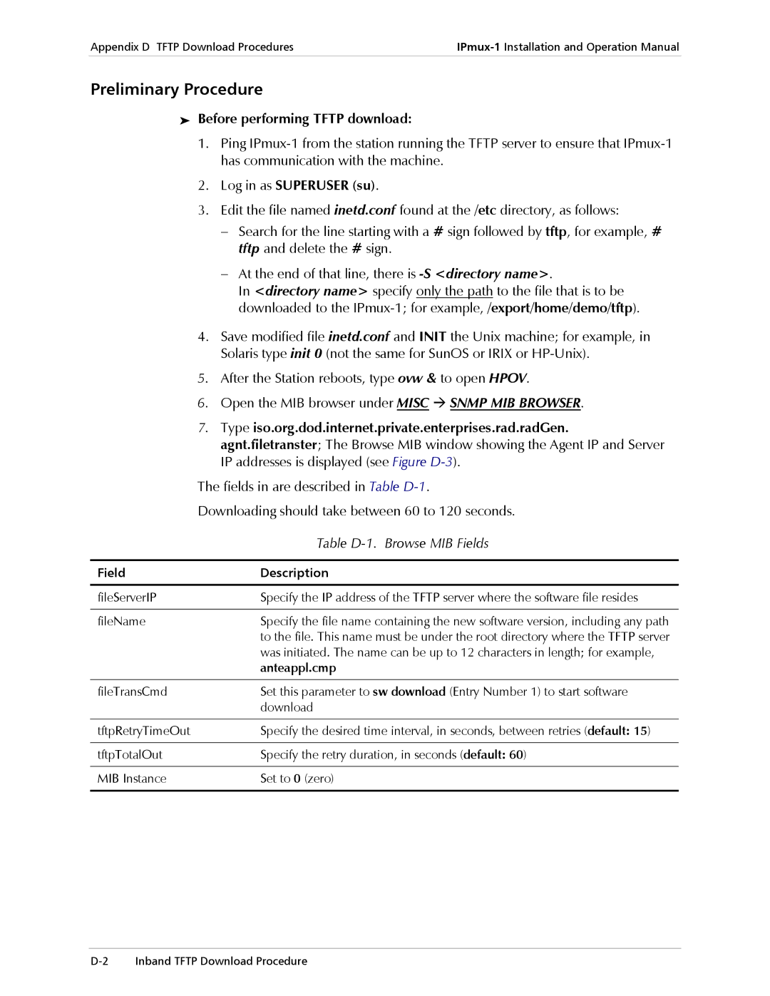 Cisco Systems IPMUX-1 Preliminary Procedure, Before performing Tftp download, Log in as Superuser su, Anteappl.cmp 