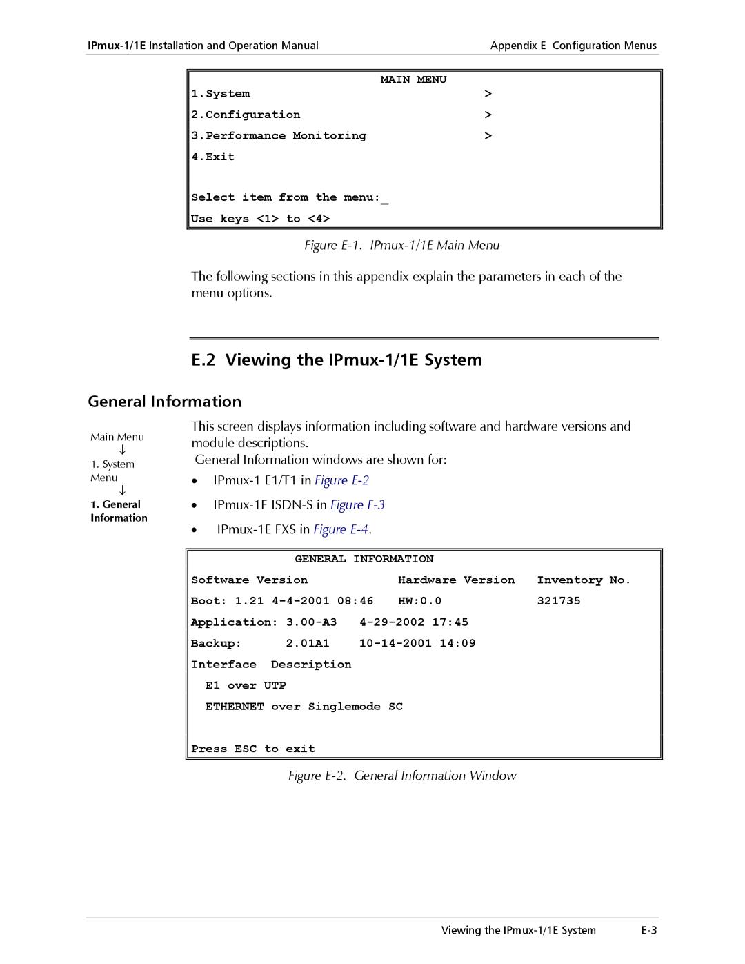 Cisco Systems IPMUX-1E operation manual Viewing the IPmux-1/1E System, General Information 