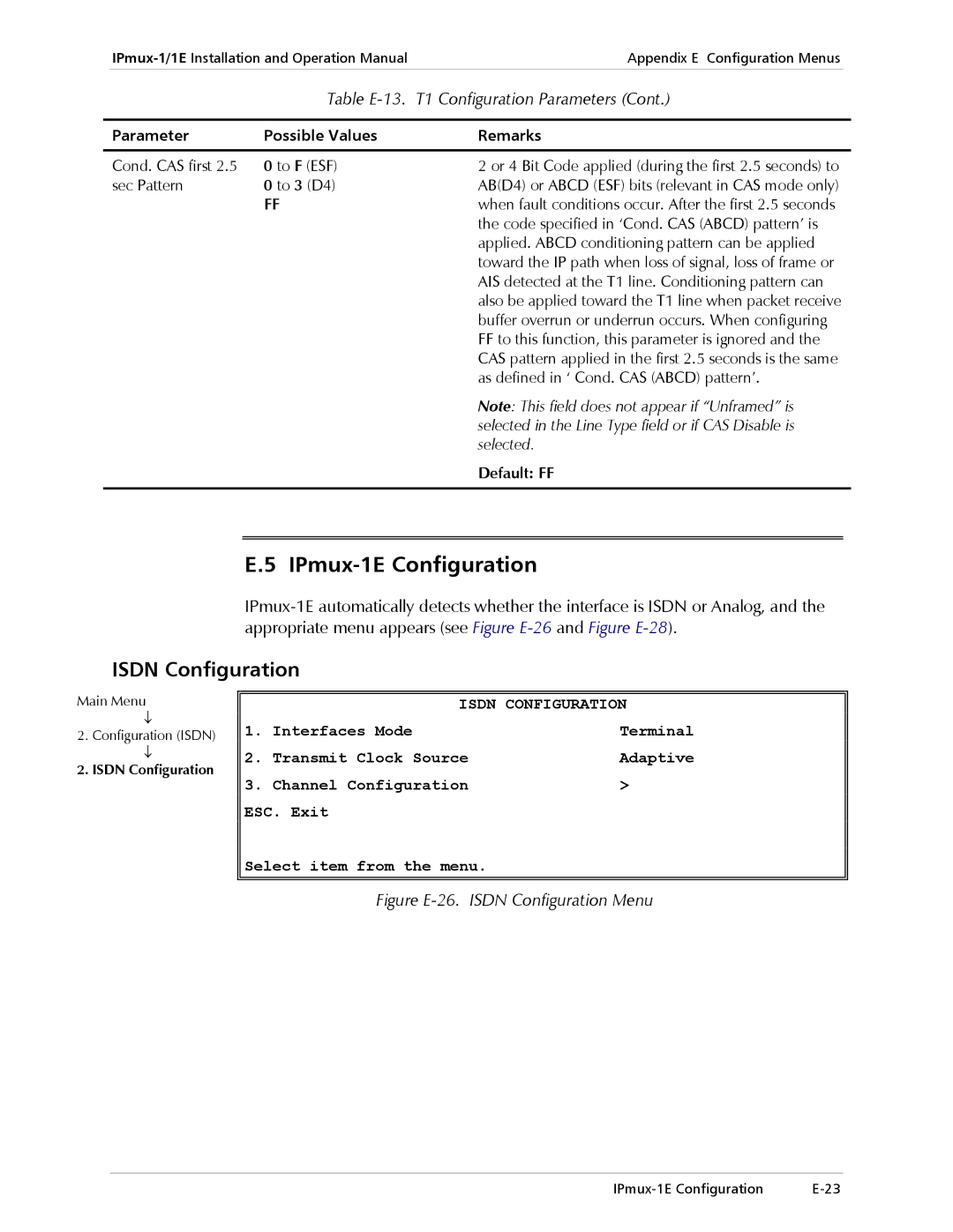 Cisco Systems IPMUX-1E operation manual IPmux-1E Configuration, Isdn Configuration 