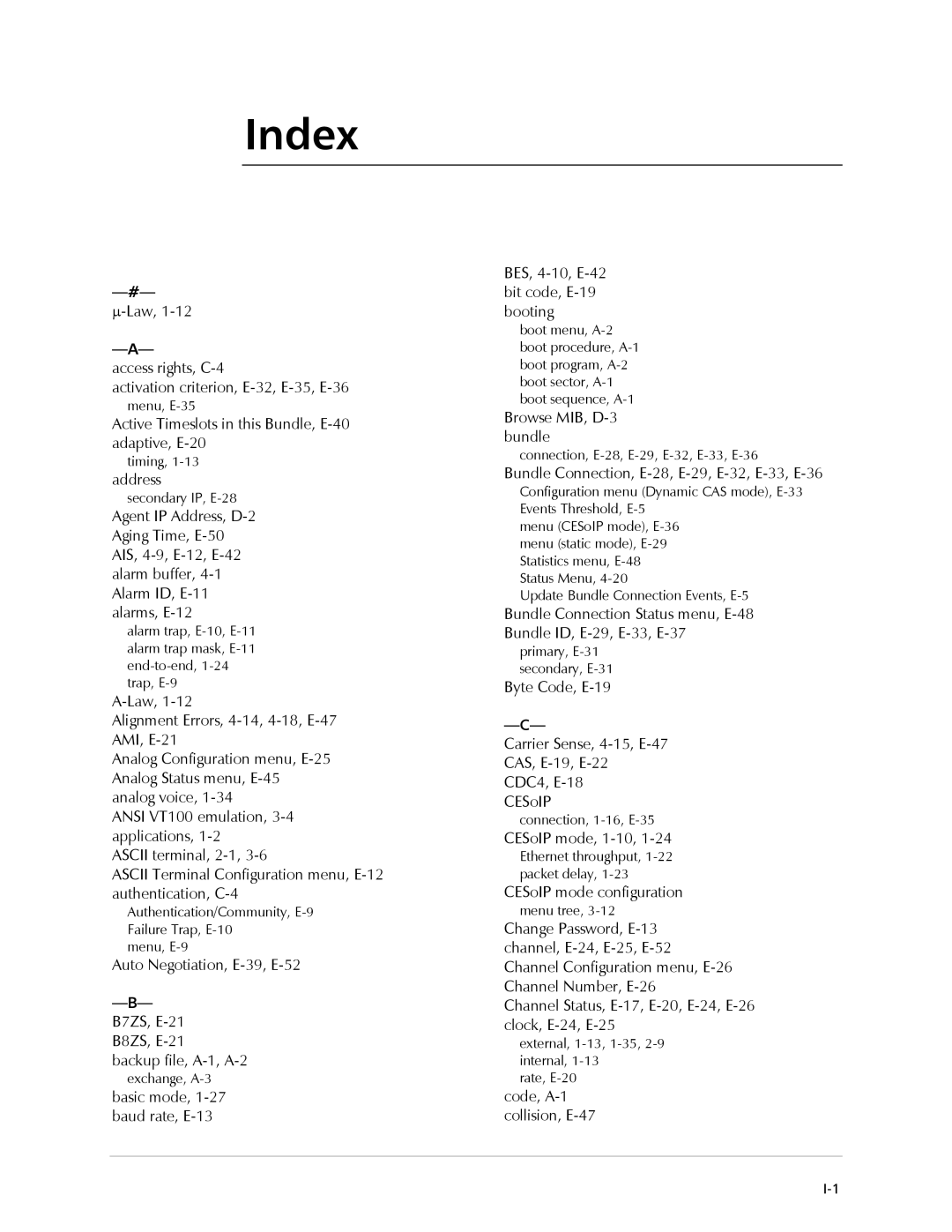 Cisco Systems IPMUX-1E operation manual Index 