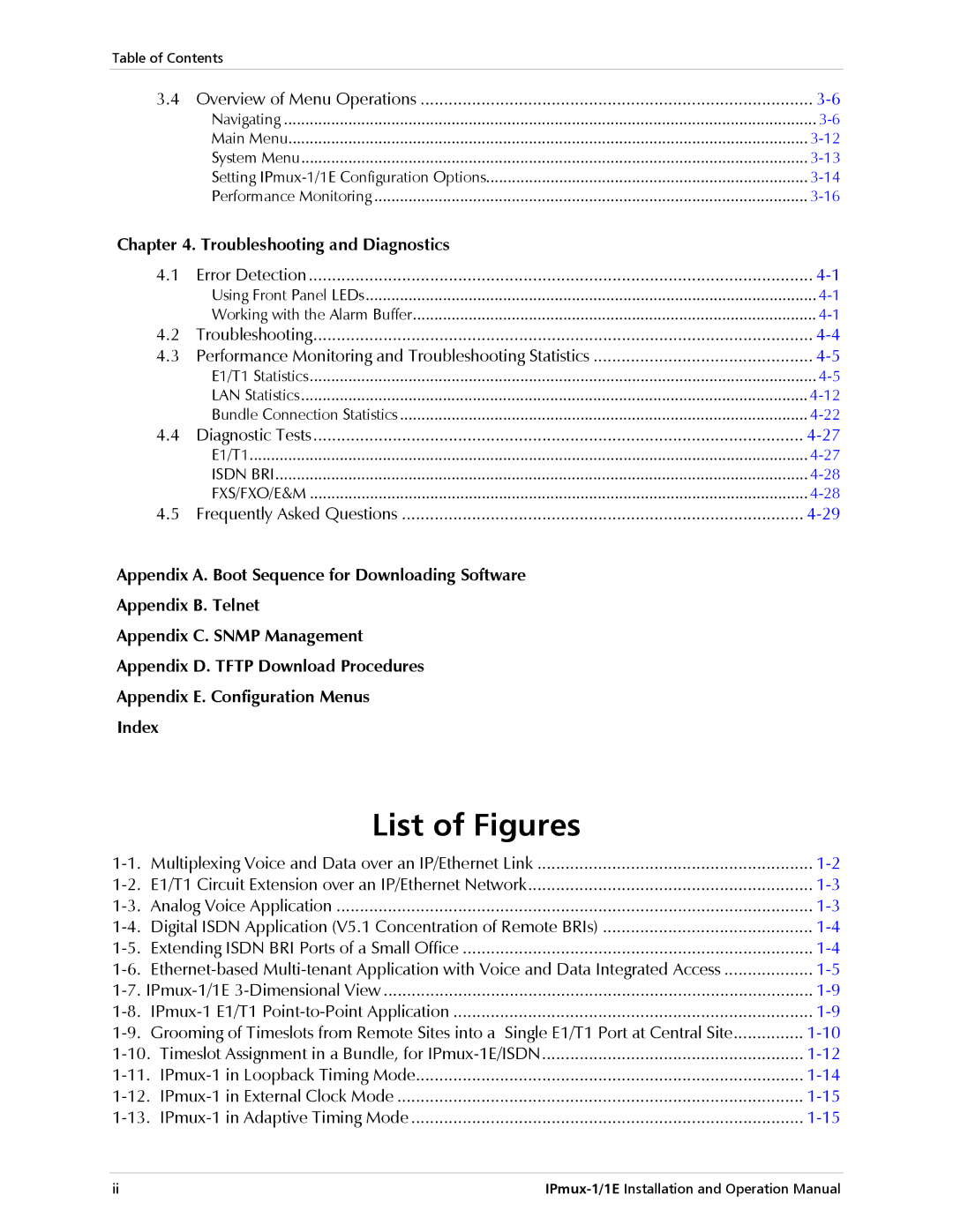 Cisco Systems IPMUX-1E operation manual Troubleshooting and Diagnostics, Overview of Menu Operations 