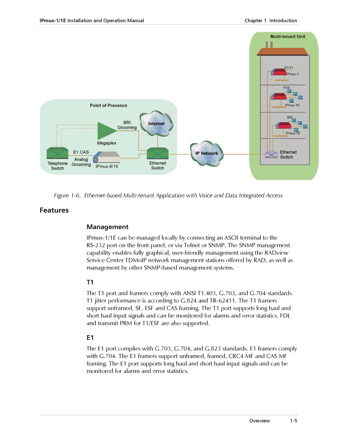 Cisco Systems IPMUX-1E operation manual Features, Management 