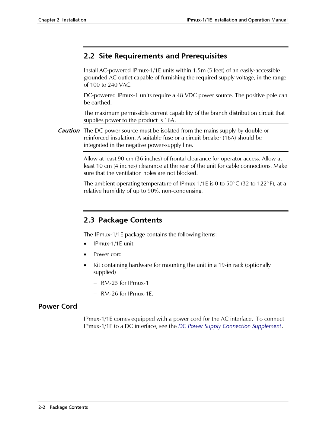 Cisco Systems IPMUX-1E operation manual Site Requirements and Prerequisites, Package Contents 