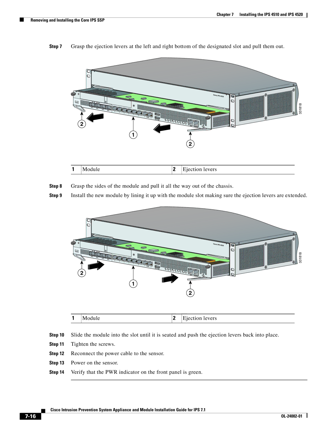 Cisco Systems IPS4510K9, IPS4520K9 specifications 331818 