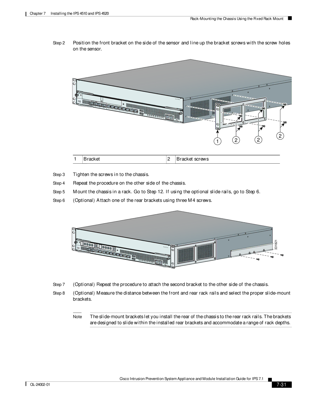 Cisco Systems IPS4520K9, IPS4510K9 specifications 331821 