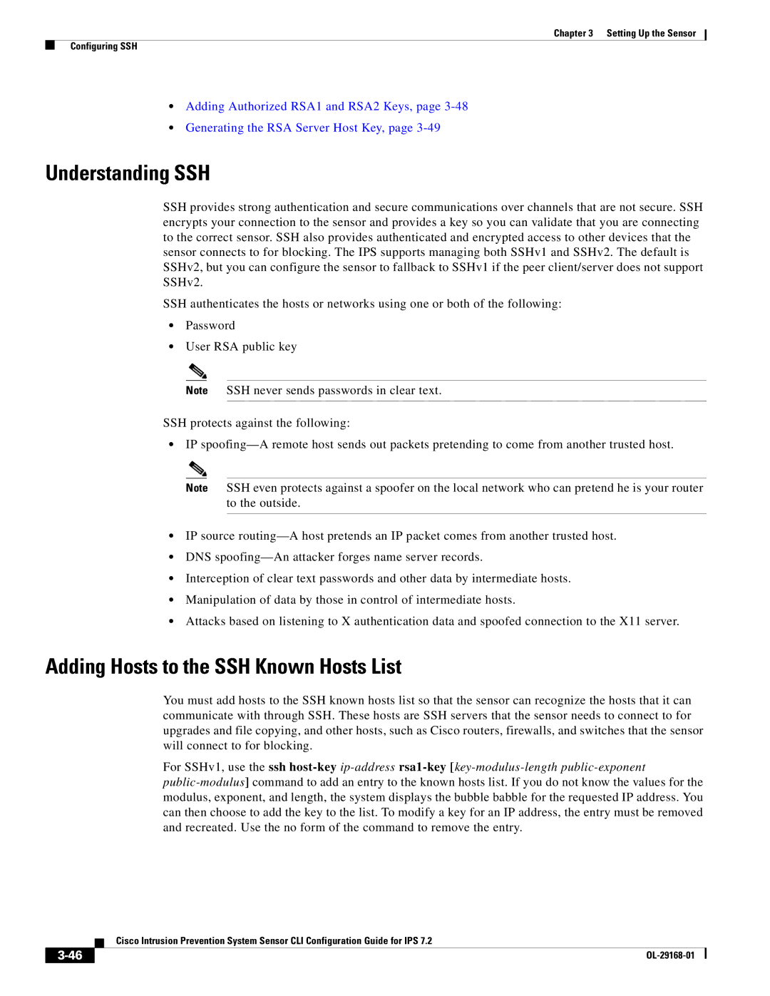 Cisco Systems IPS4510K9 manual Understanding SSH, Adding Hosts to the SSH Known Hosts List 