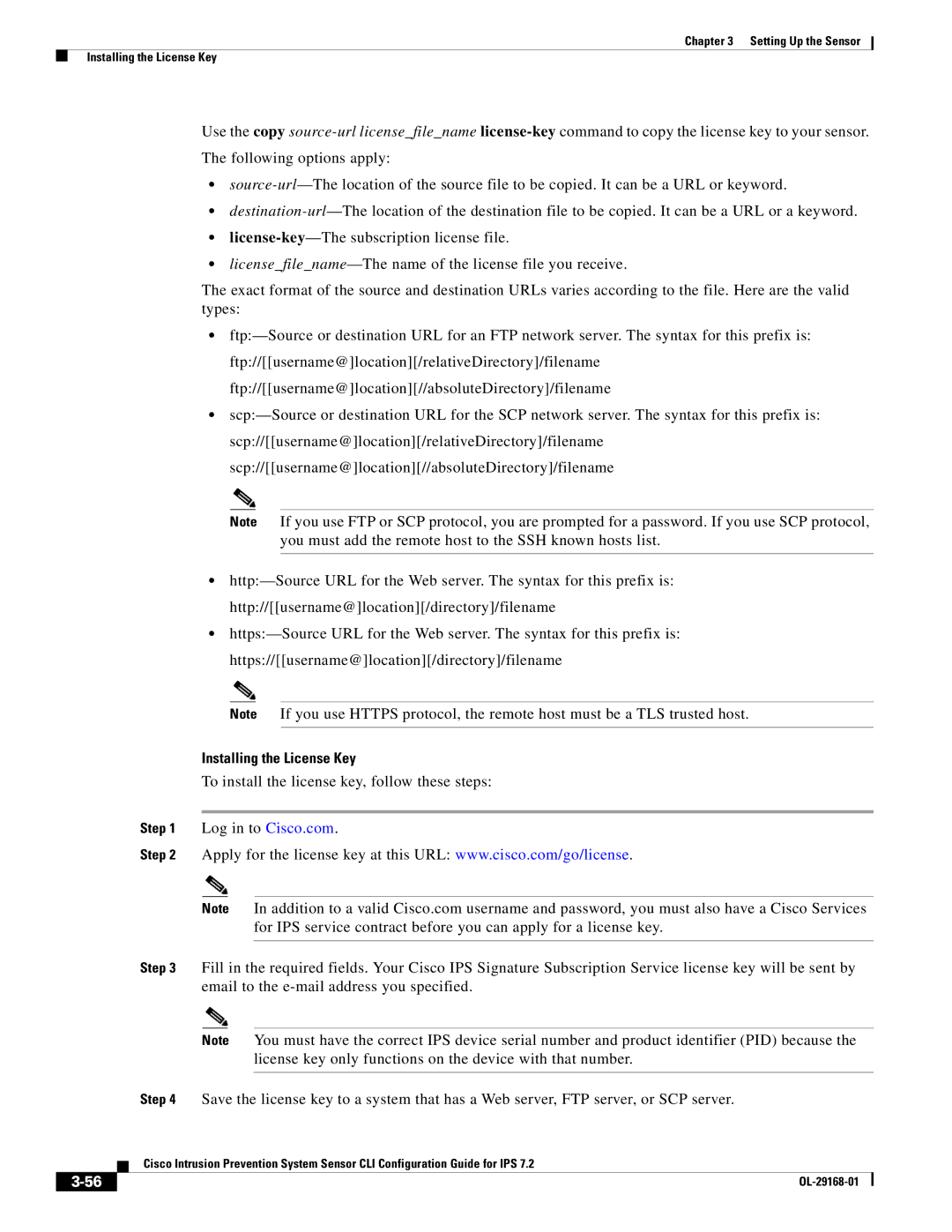 Cisco Systems IPS4510K9 manual Installing the License Key 