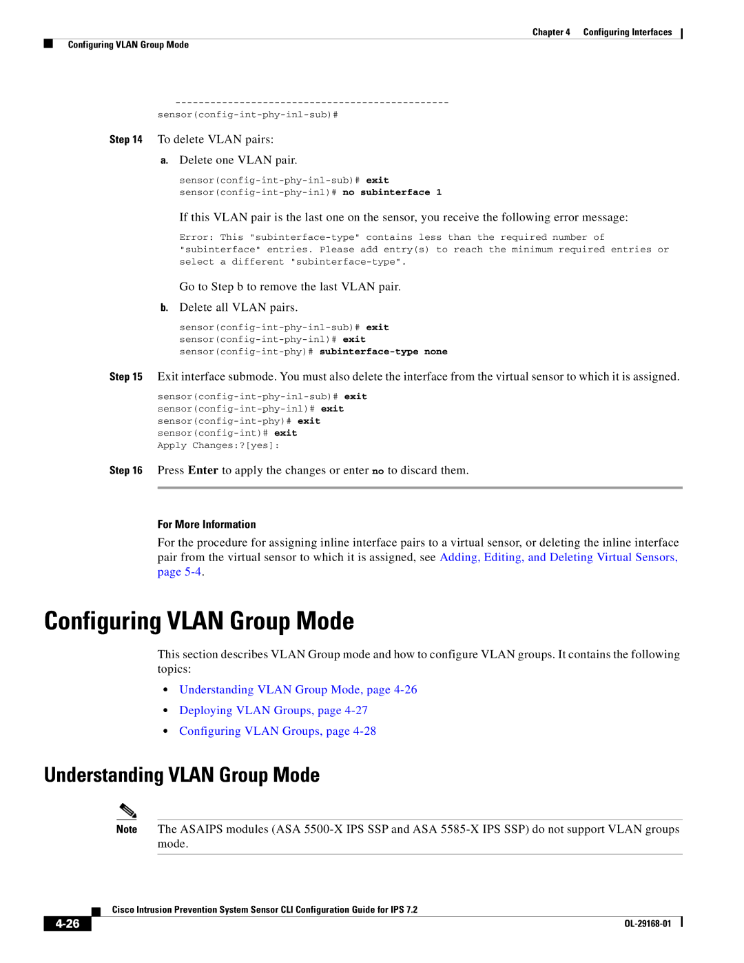 Cisco Systems IPS4510K9 manual Configuring Vlan Group Mode, Understanding Vlan Group Mode 