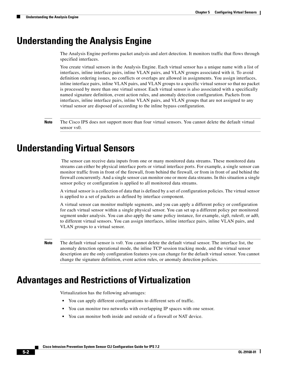 Cisco Systems IPS4510K9 manual Understanding the Analysis Engine, Understanding Virtual Sensors 