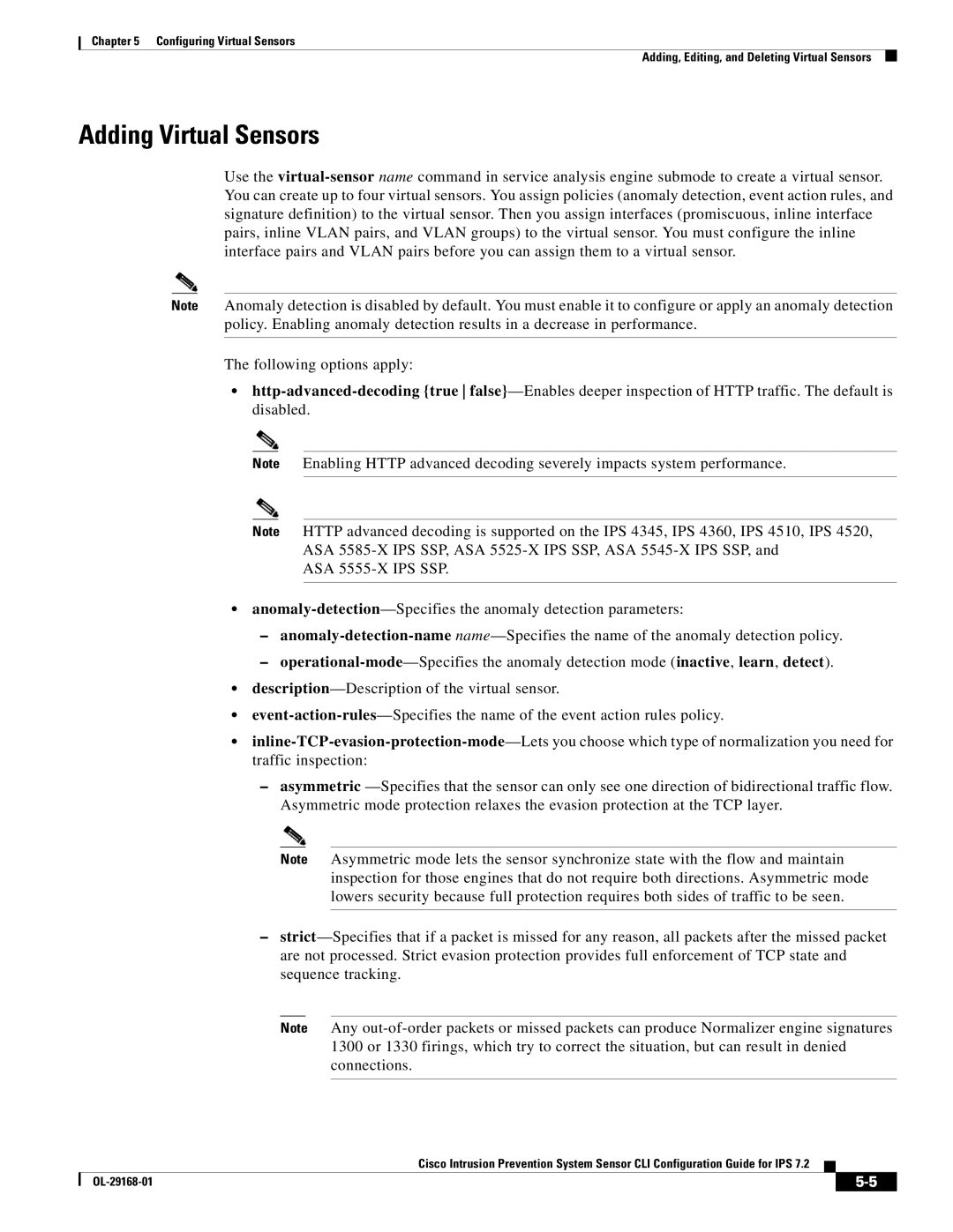 Cisco Systems IPS4510K9 manual Adding Virtual Sensors 