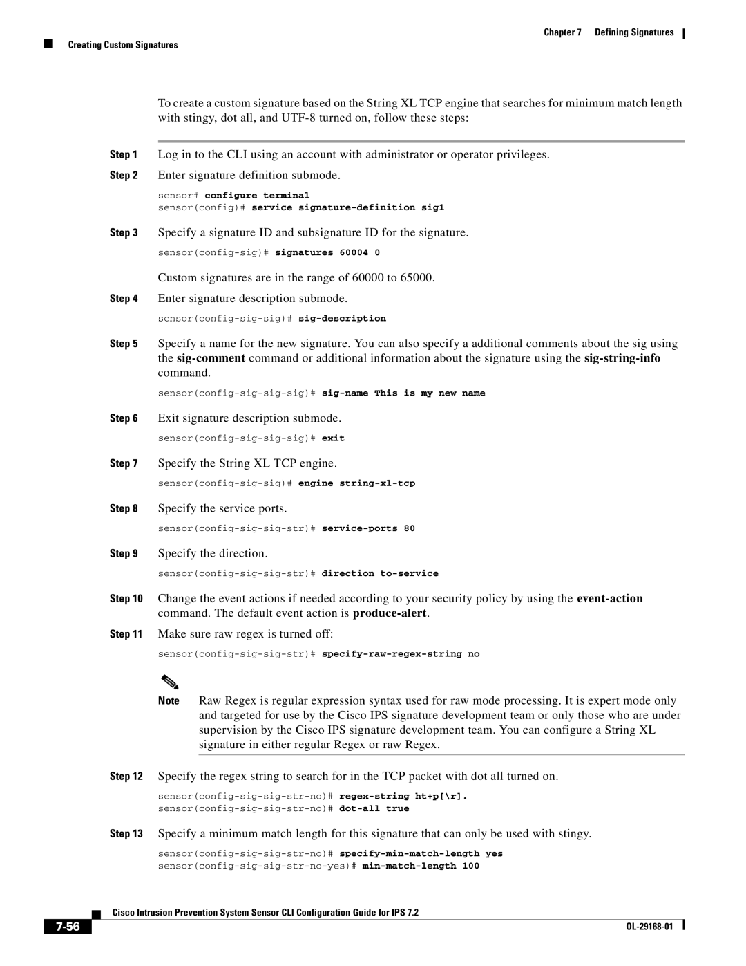 Cisco Systems IPS4510K9 manual Specify a signature ID and subsignature ID for the signature 