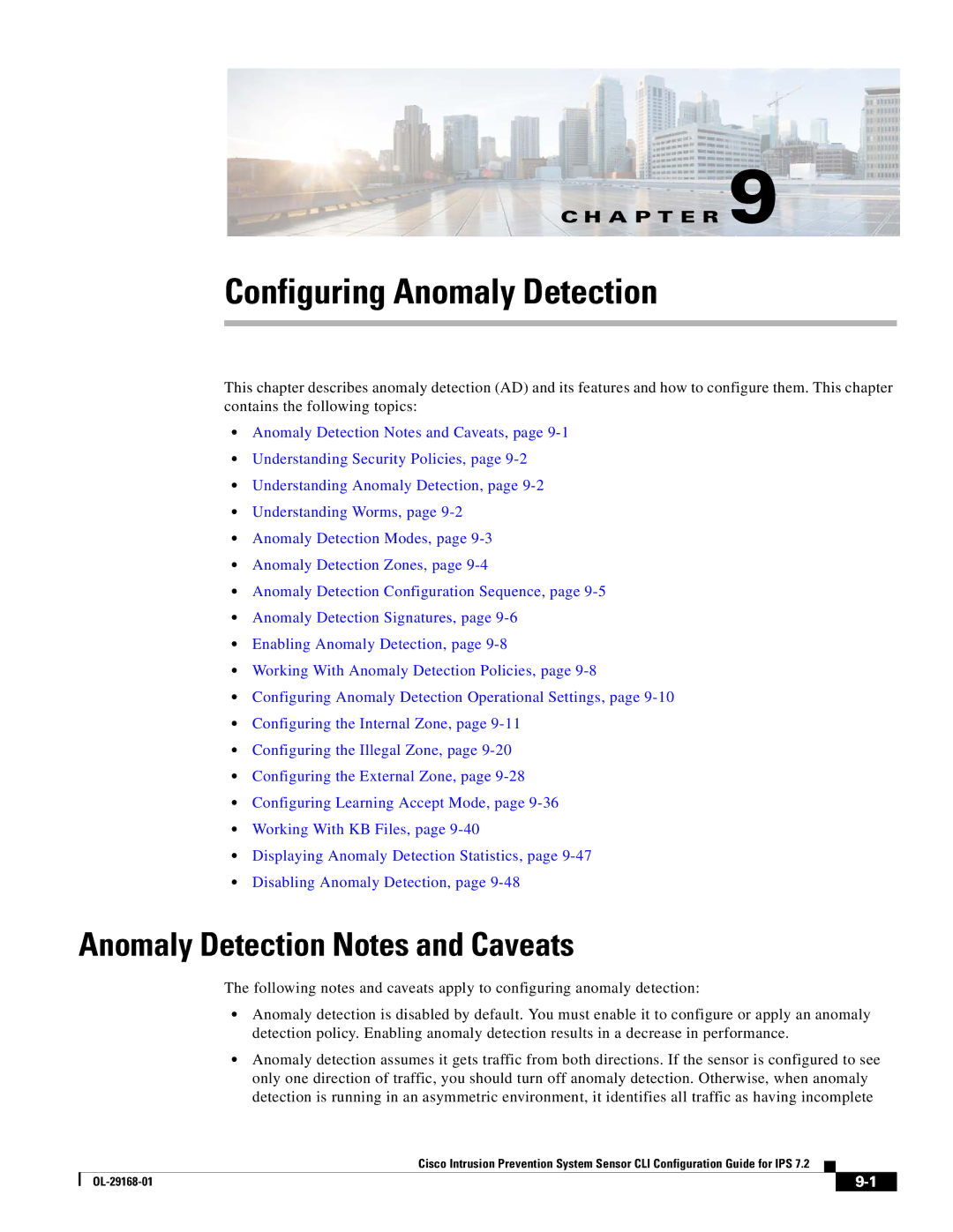 Cisco Systems IPS4510K9 manual Configuring Anomaly Detection, Anomaly Detection Notes and Caveats 