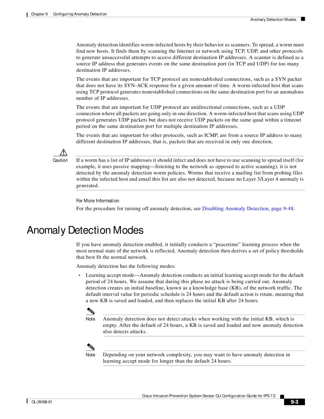 Cisco Systems IPS4510K9 manual Anomaly Detection Modes, For More Information 