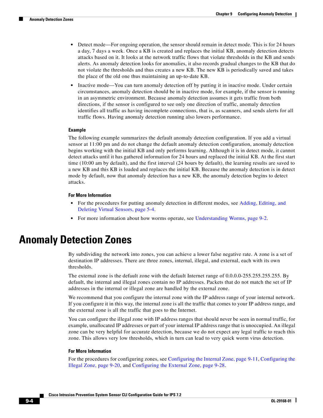 Cisco Systems IPS4510K9 manual Anomaly Detection Zones, Example 