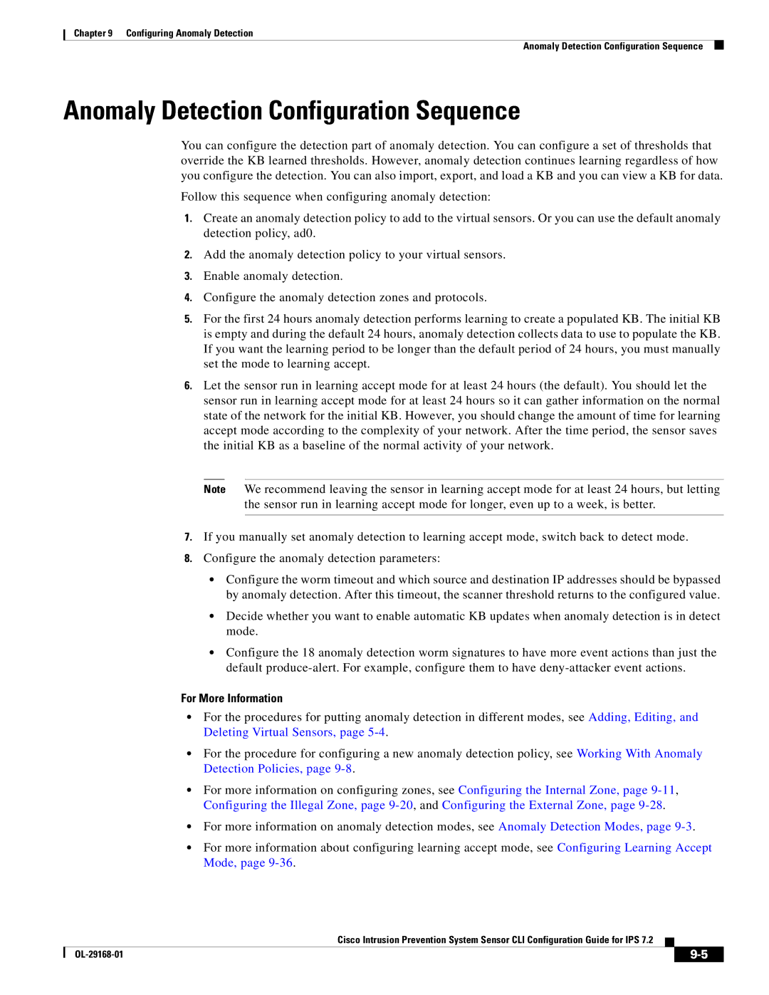 Cisco Systems IPS4510K9 manual Anomaly Detection Configuration Sequence 