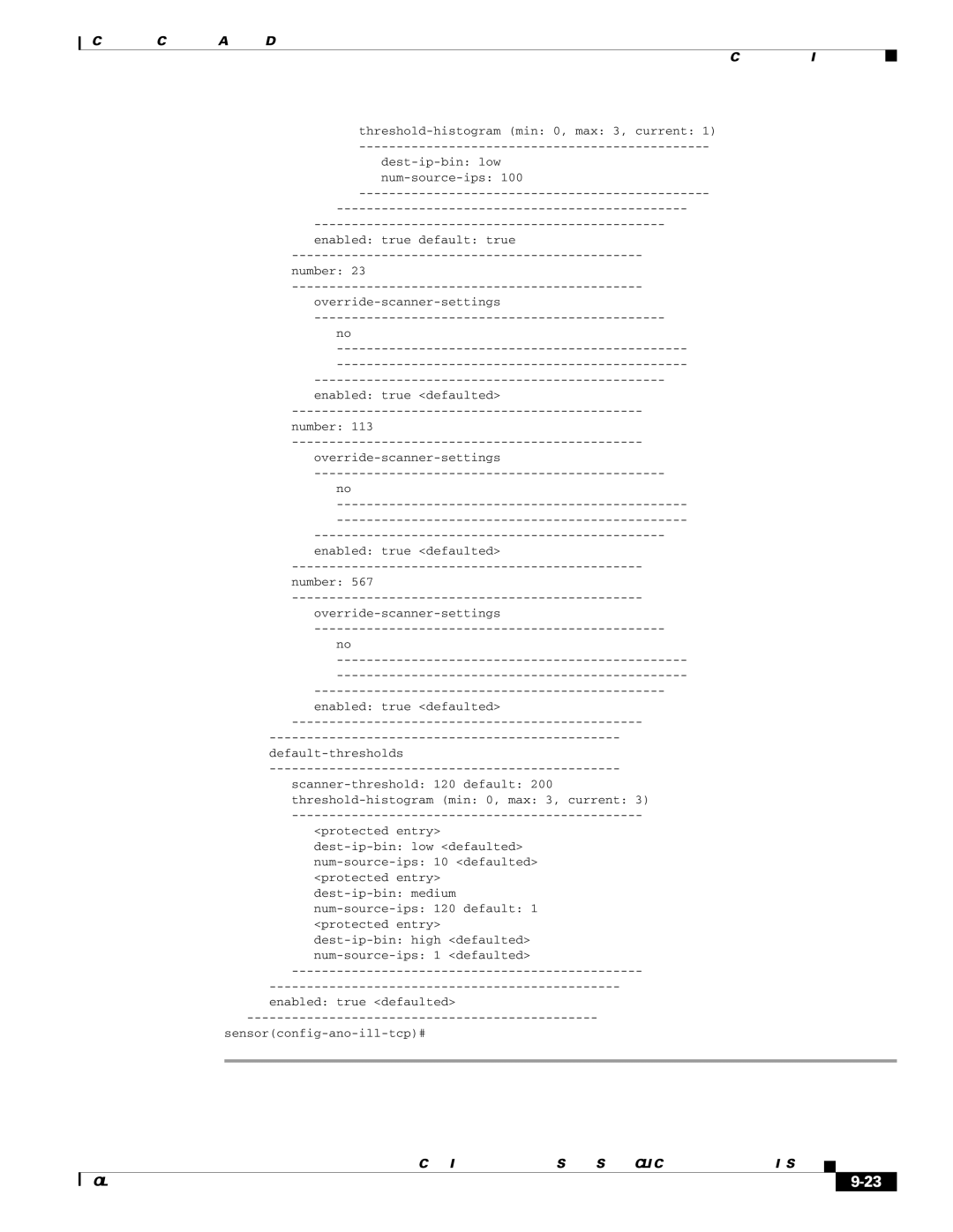 Cisco Systems IPS4510K9 manual Enabled true defaulted Sensorconfig-ano-ill-tcp# 