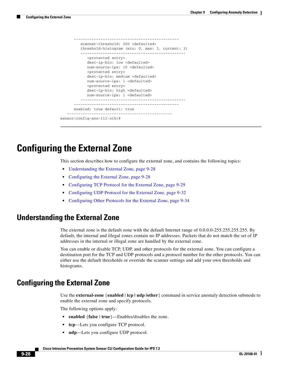 Cisco Systems IPS4510K9 manual Configuring the External Zone, Understanding the External Zone 