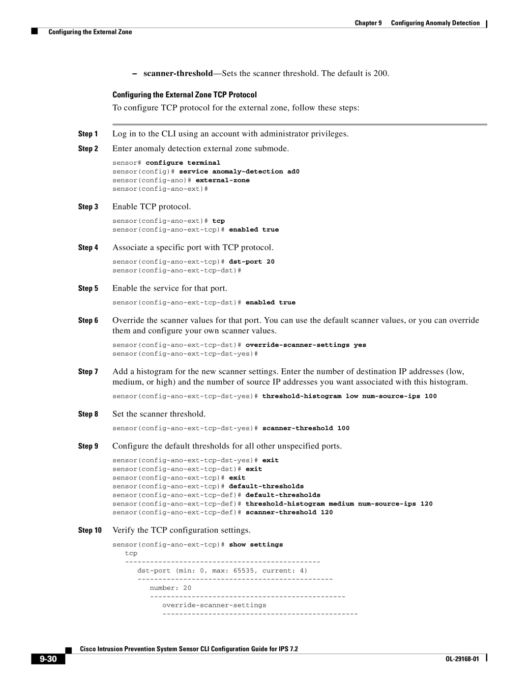 Cisco Systems IPS4510K9 manual Scanner-threshold-Sets the scanner threshold. The default is 