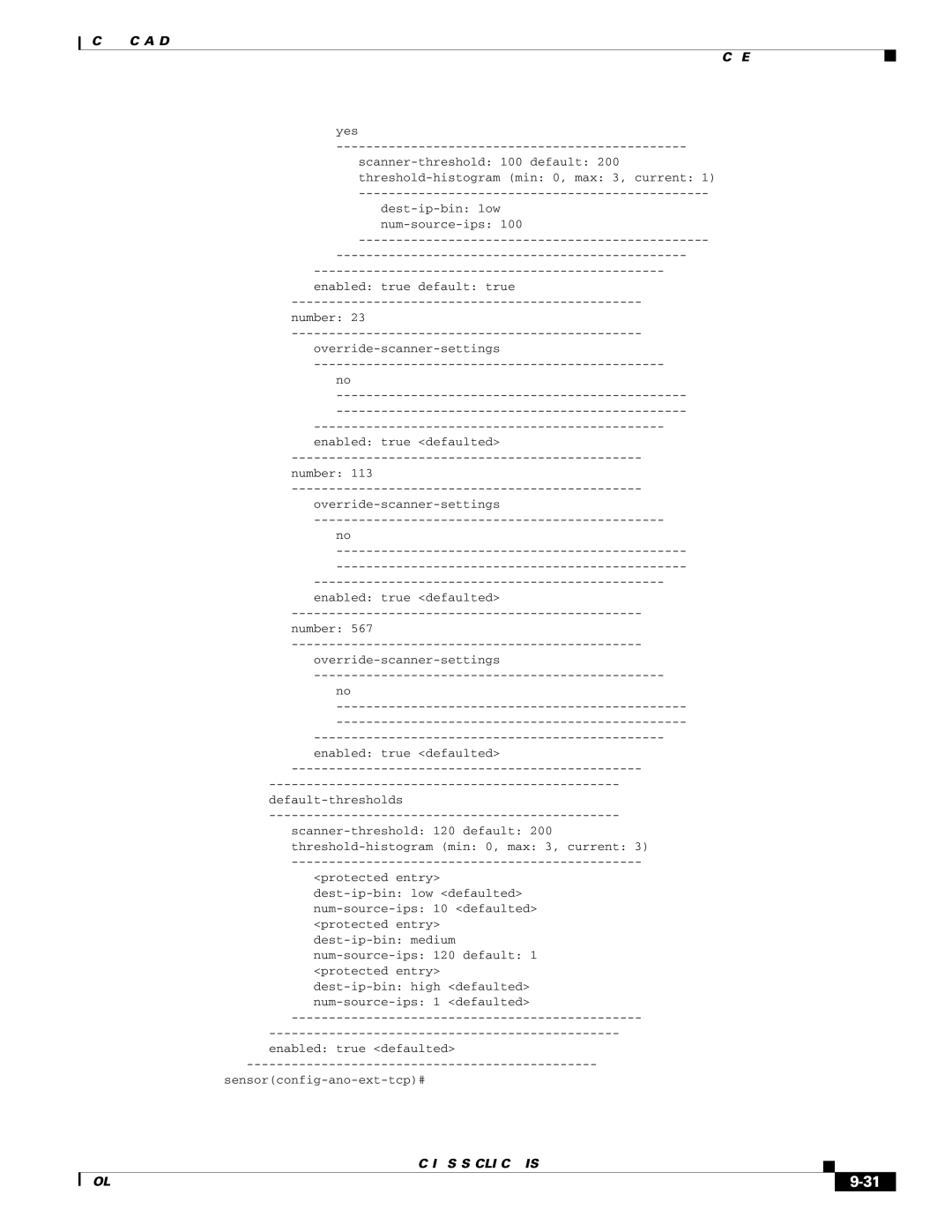 Cisco Systems IPS4510K9 manual Sensorconfig-ano-ext-tcp# 