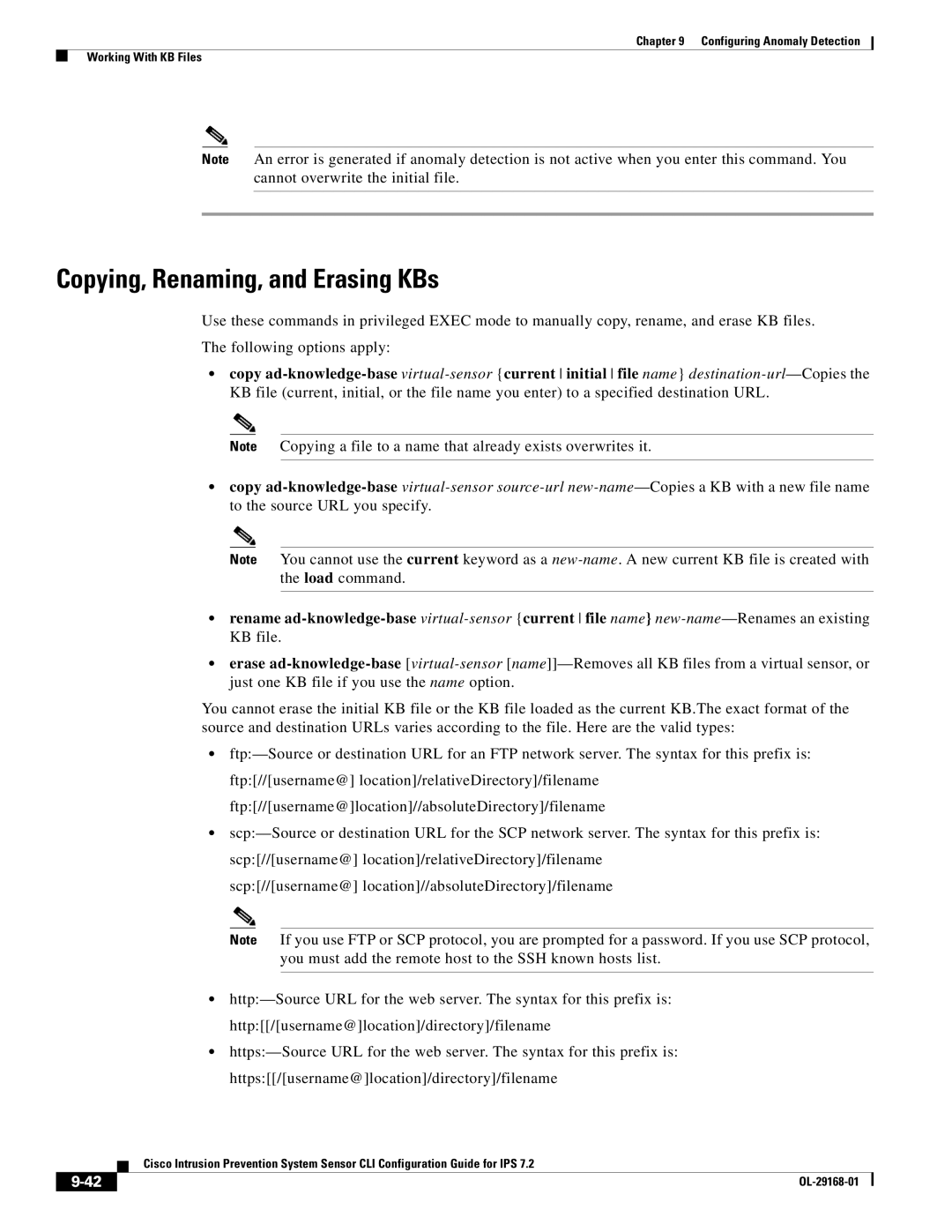 Cisco Systems IPS4510K9 manual Copying, Renaming, and Erasing KBs 