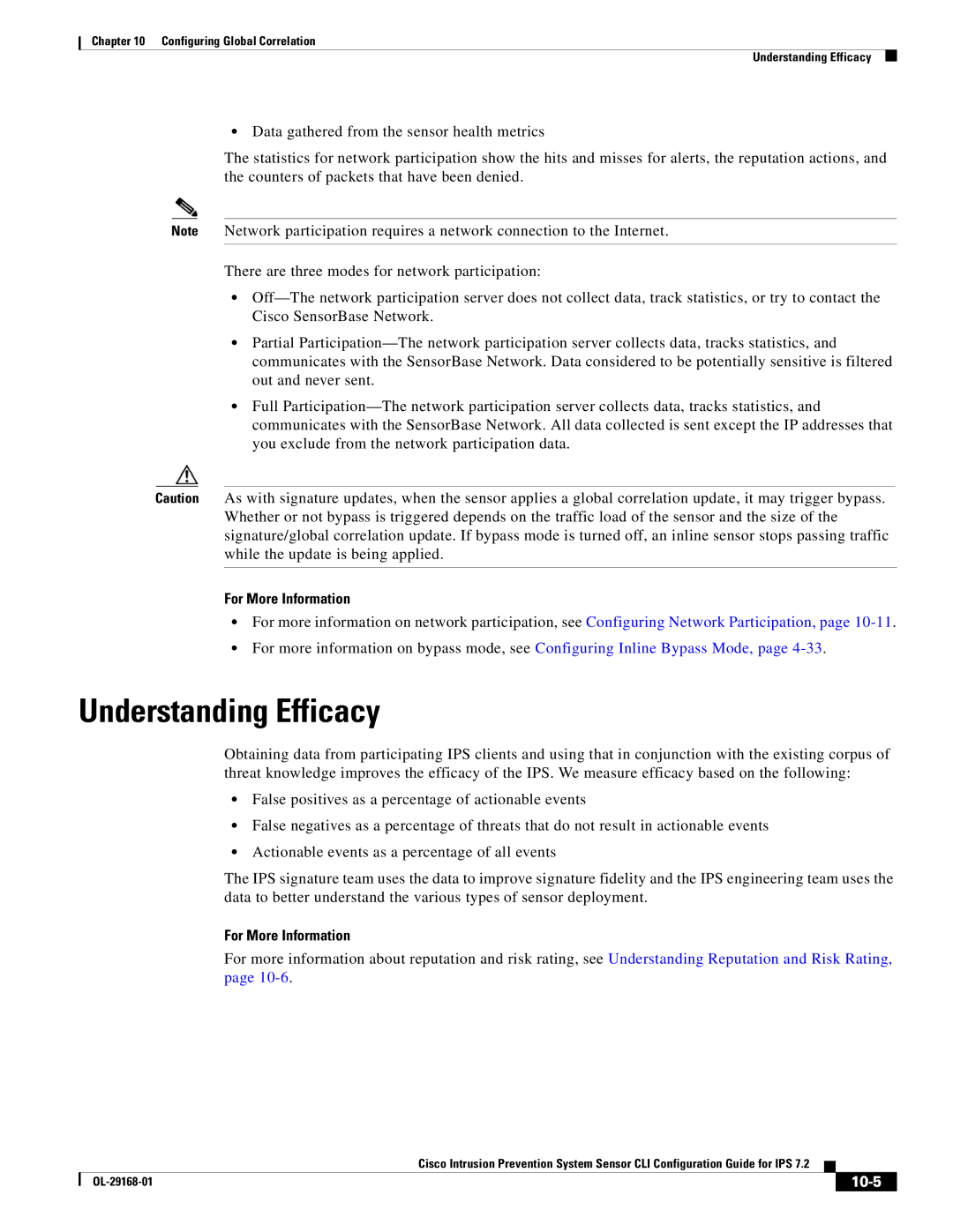 Cisco Systems IPS4510K9 manual Understanding Efficacy, 10-5 