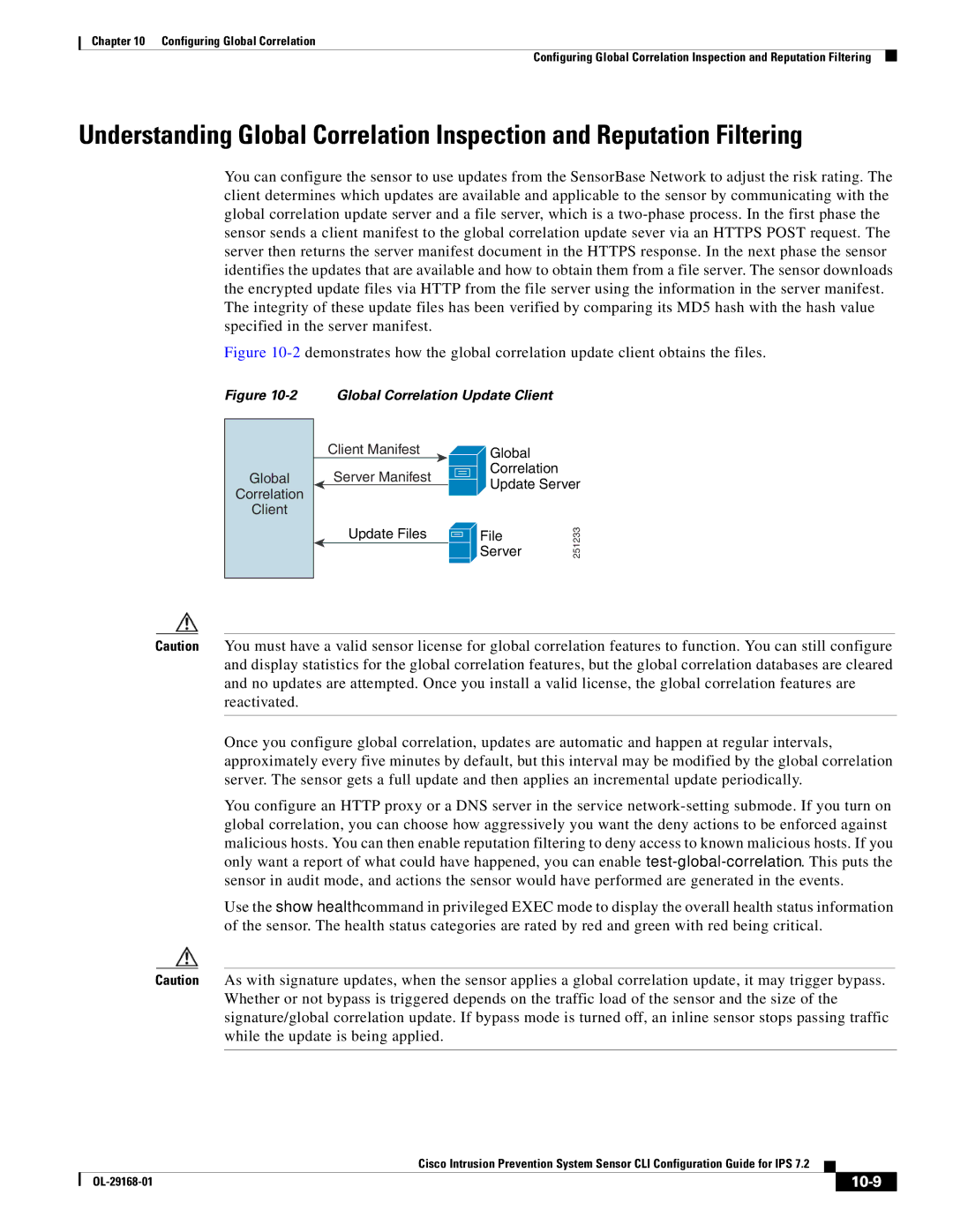 Cisco Systems IPS4510K9 manual 10-9, Global Correlation Update Client 