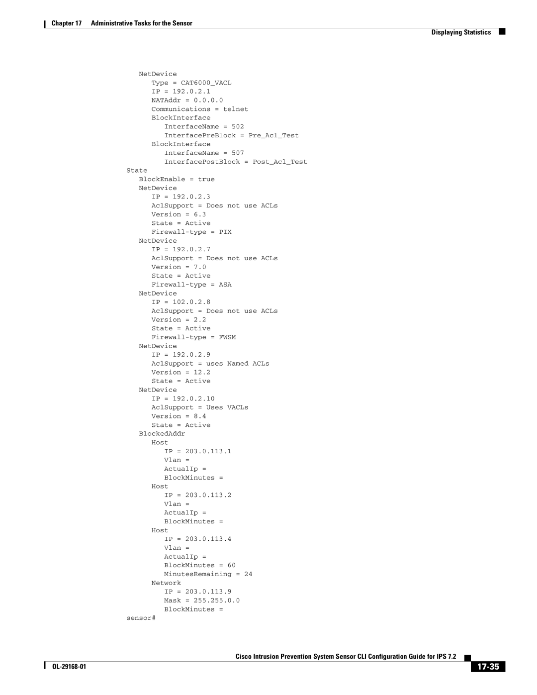 Cisco Systems IPS4510K9 manual 17-35 