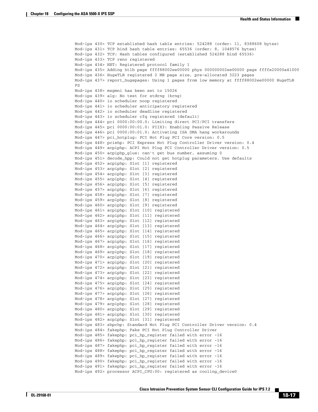 Cisco Systems IPS4510K9 manual 18-17 