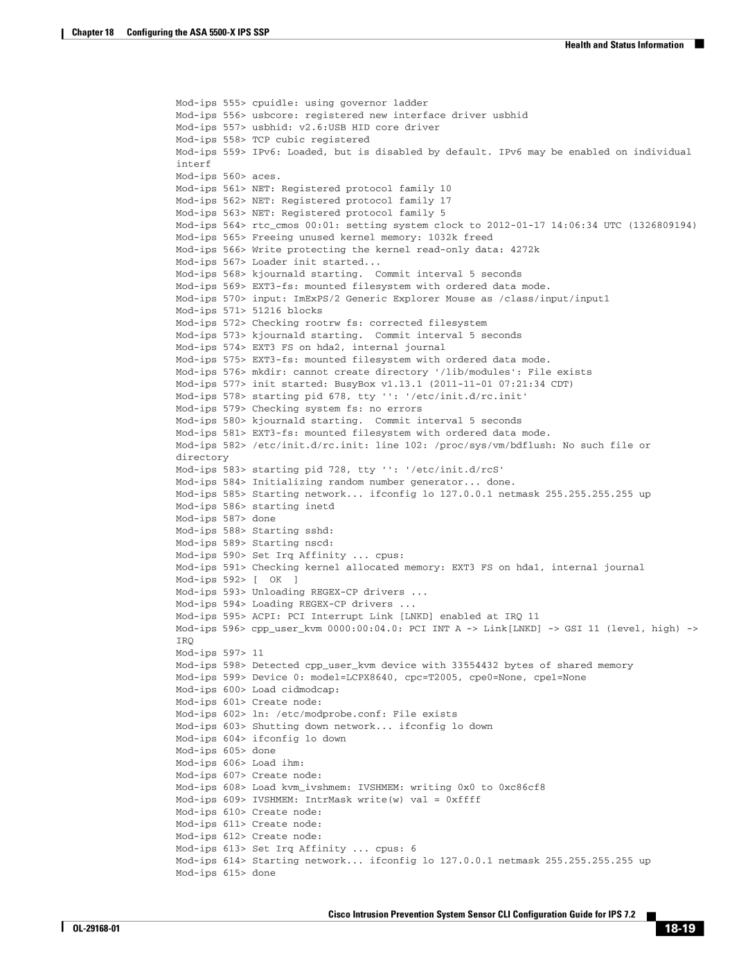 Cisco Systems IPS4510K9 manual 18-19, Irq 