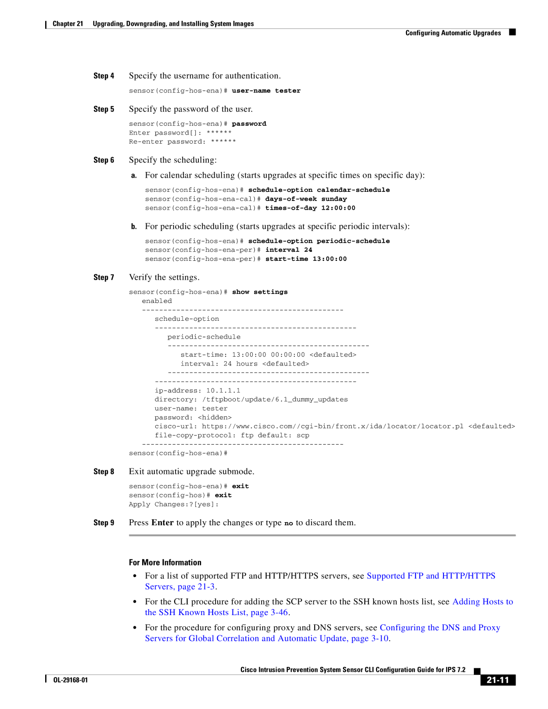 Cisco Systems IPS4510K9 manual Specify the username for authentication, Specify the password of the user, 21-11 