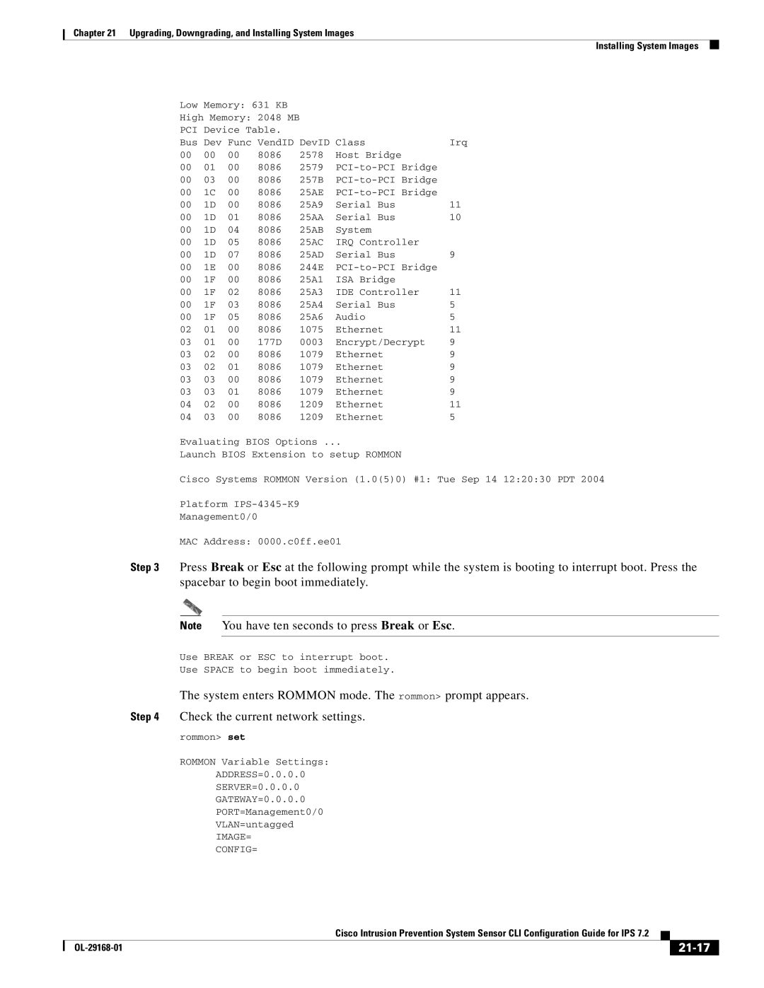 Cisco Systems IPS4510K9 manual 21-17, Pci 