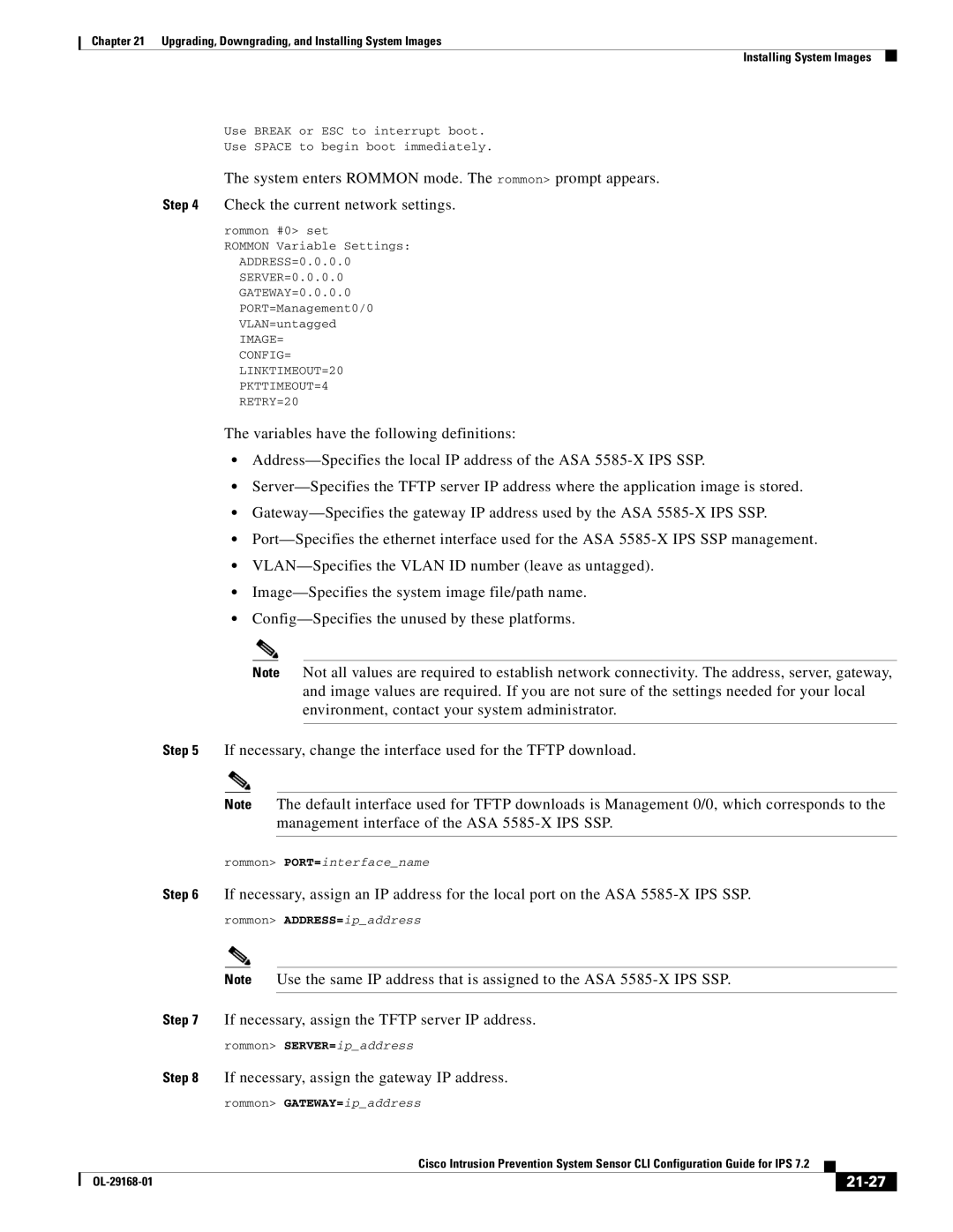 Cisco Systems IPS4510K9 manual 21-27, Rommon #0 set 