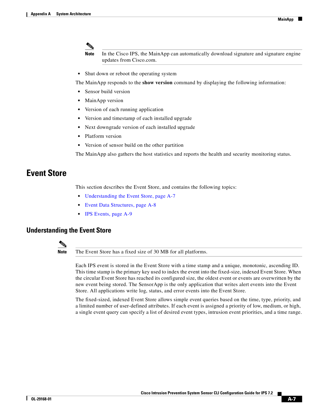 Cisco Systems IPS4510K9 manual Understanding the Event Store 