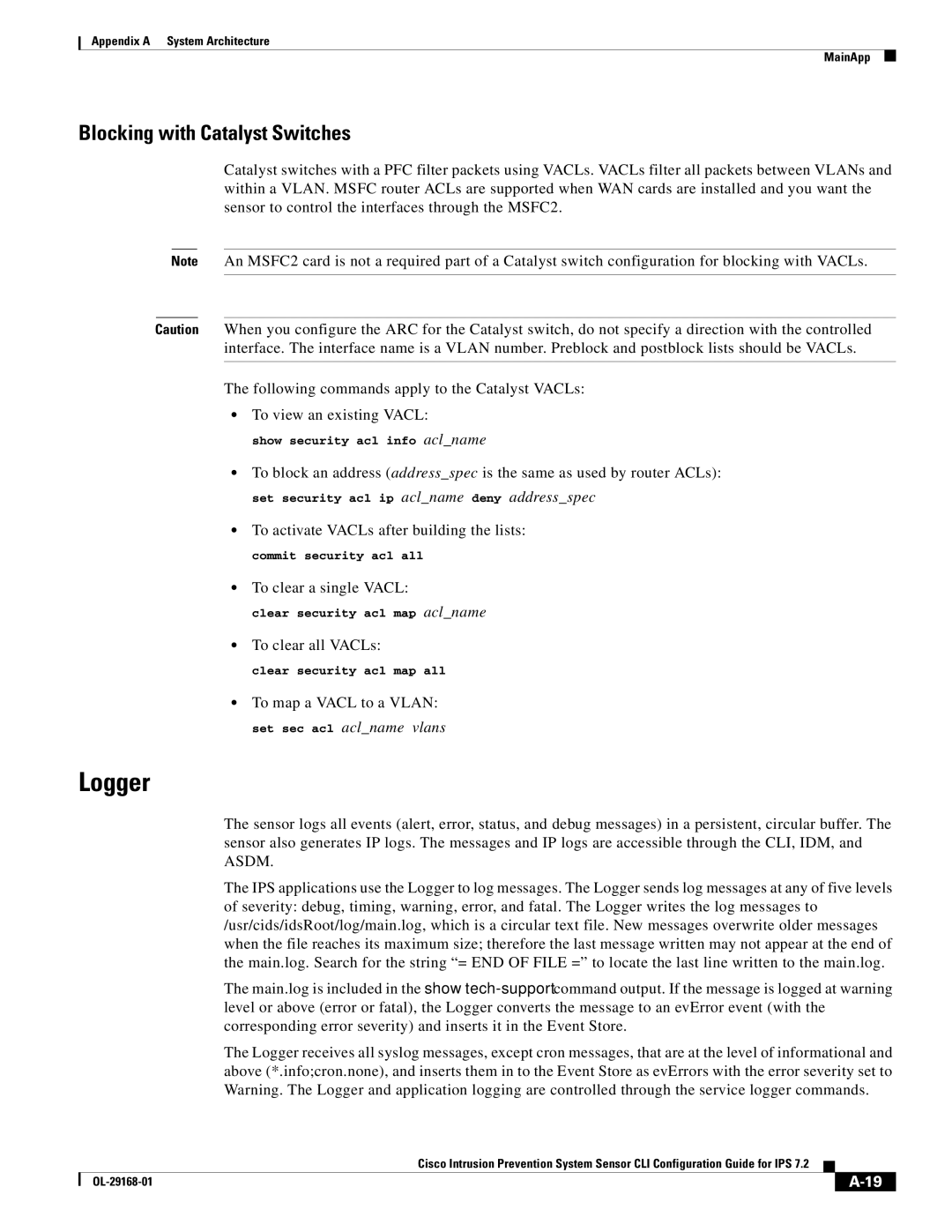 Cisco Systems IPS4510K9 manual Logger, Blocking with Catalyst Switches 