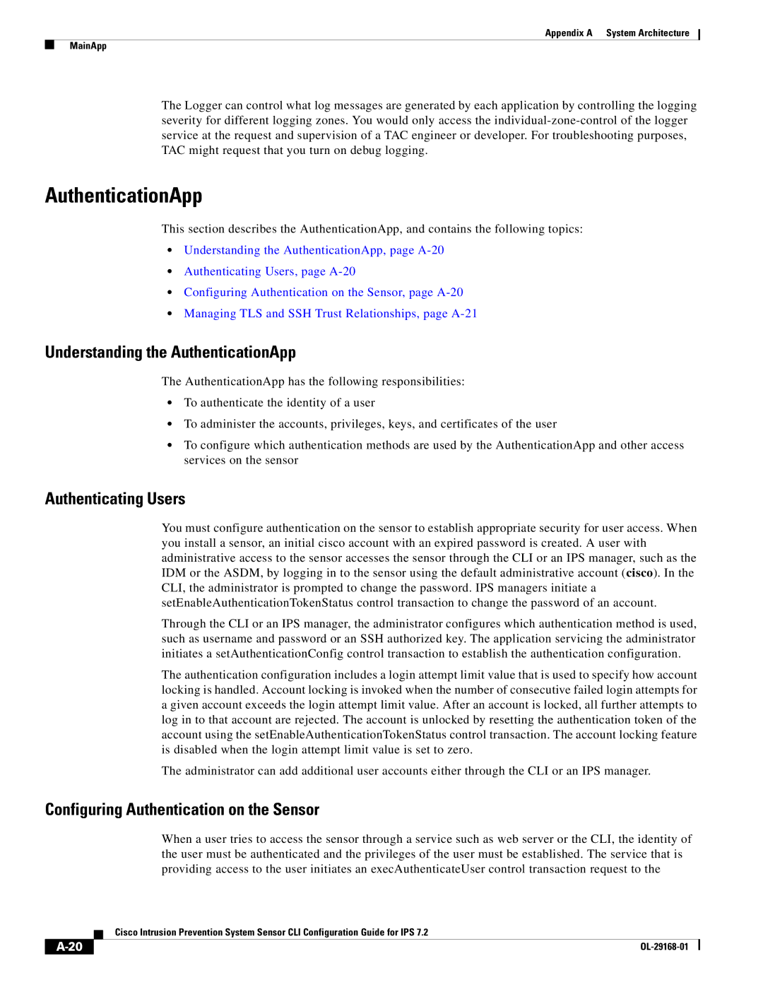 Cisco Systems IPS4510K9 manual Understanding the AuthenticationApp, Authenticating Users 