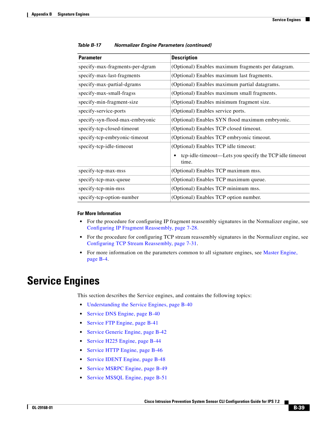 Cisco Systems IPS4510K9 manual Service Engines, For More Information 