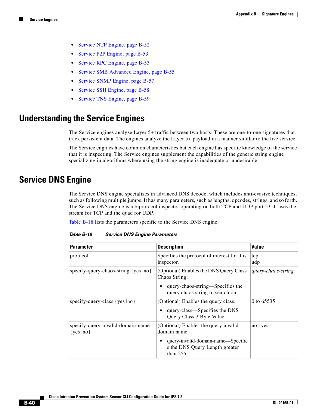 Cisco Systems IPS4510K9 manual Understanding the Service Engines, Service DNS Engine 