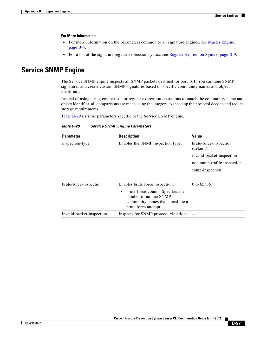 Cisco Systems IPS4510K9 manual Service Snmp Engine, For More Information 