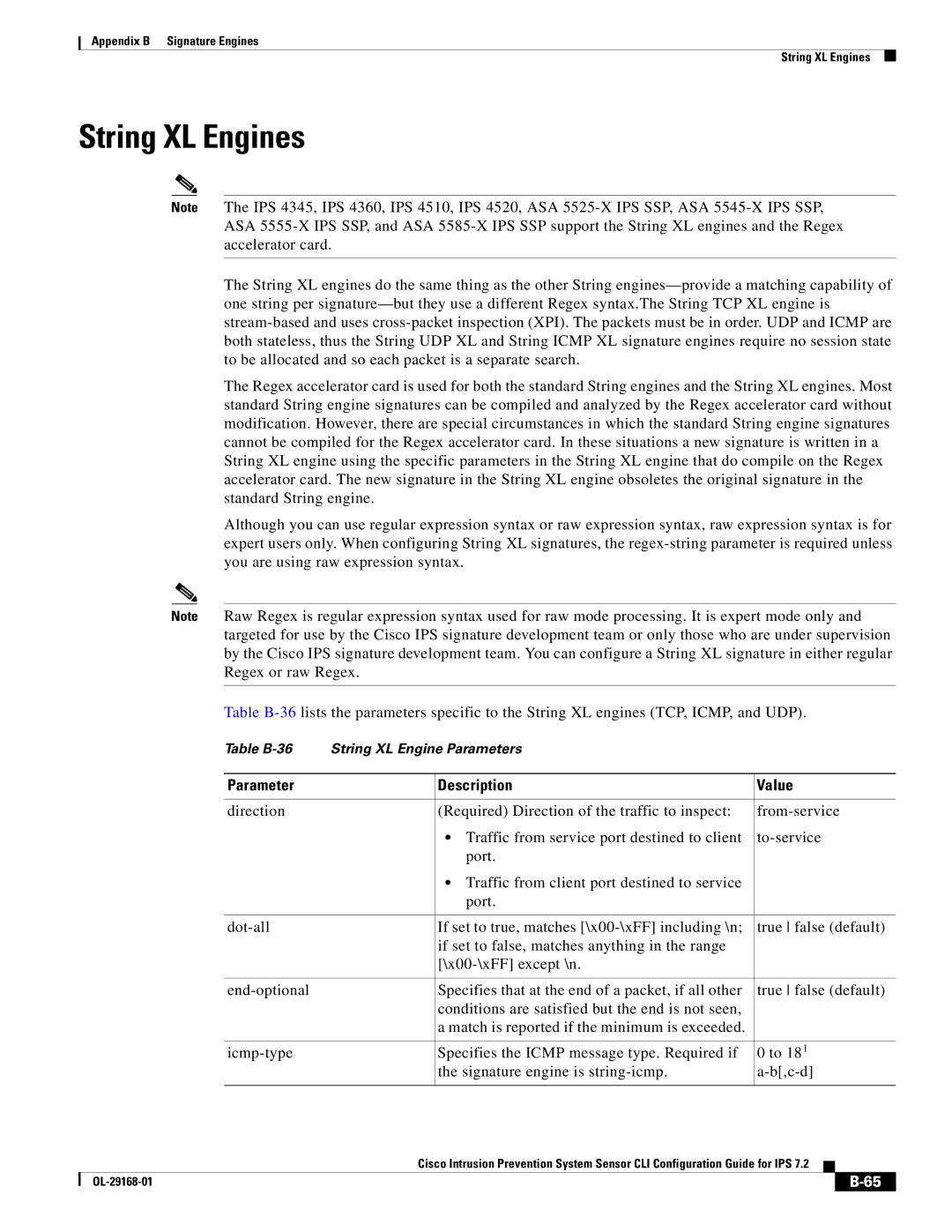 Cisco Systems IPS4510K9 manual String XL Engines 