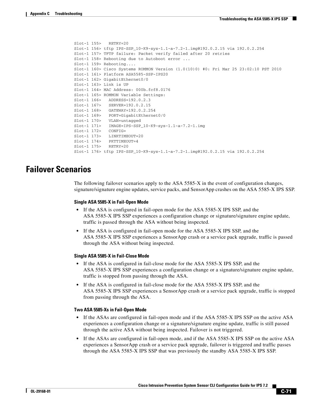 Cisco Systems IPS4510K9 manual Failover Scenarios, Single ASA 5585-X in Fail-Open Mode 