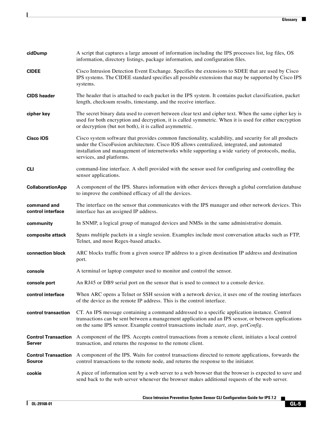 Cisco Systems IPS4510K9 manual GL-5 