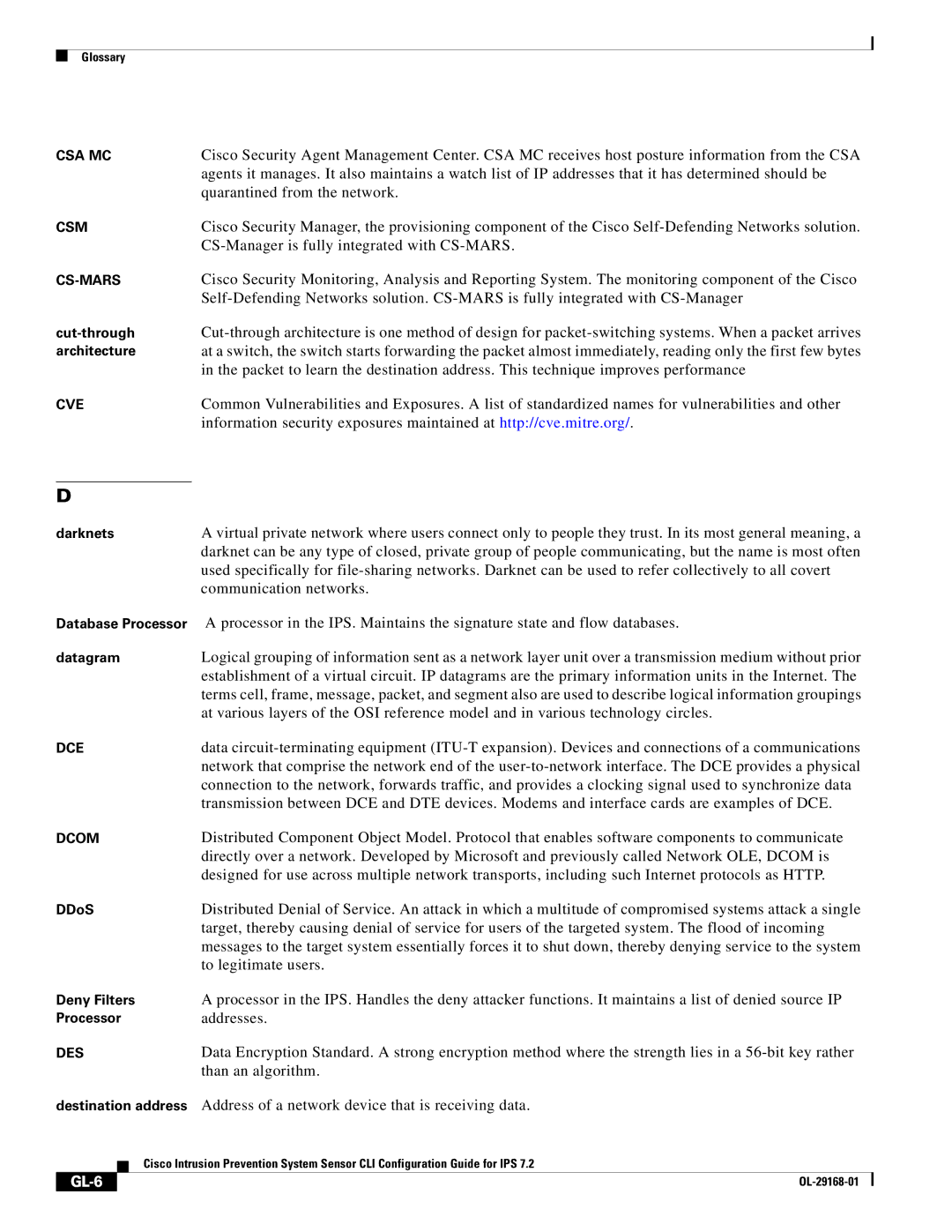 Cisco Systems IPS4510K9 manual GL-6 