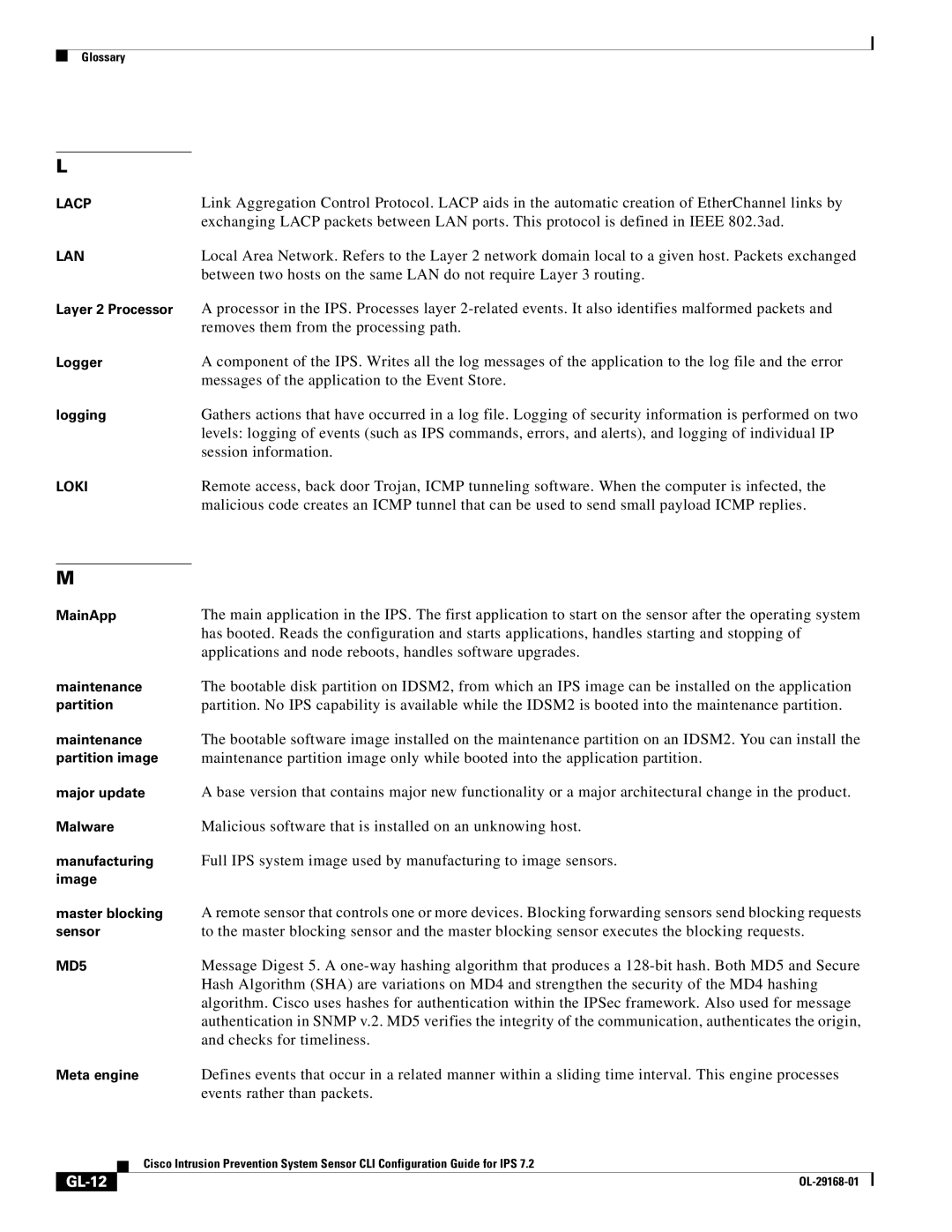 Cisco Systems IPS4510K9 manual GL-12 