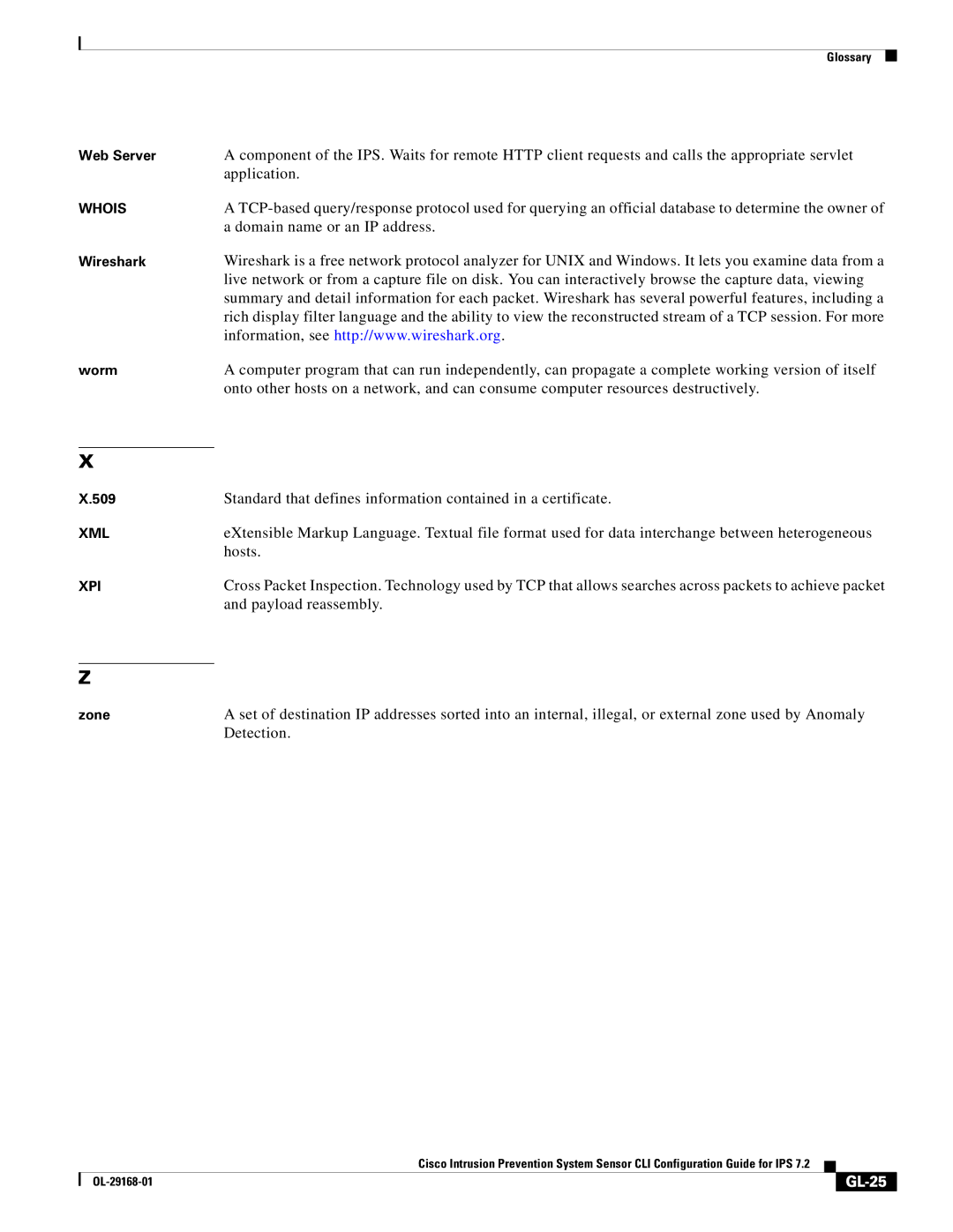 Cisco Systems IPS4510K9 manual Hosts, Payload reassembly, GL-25 